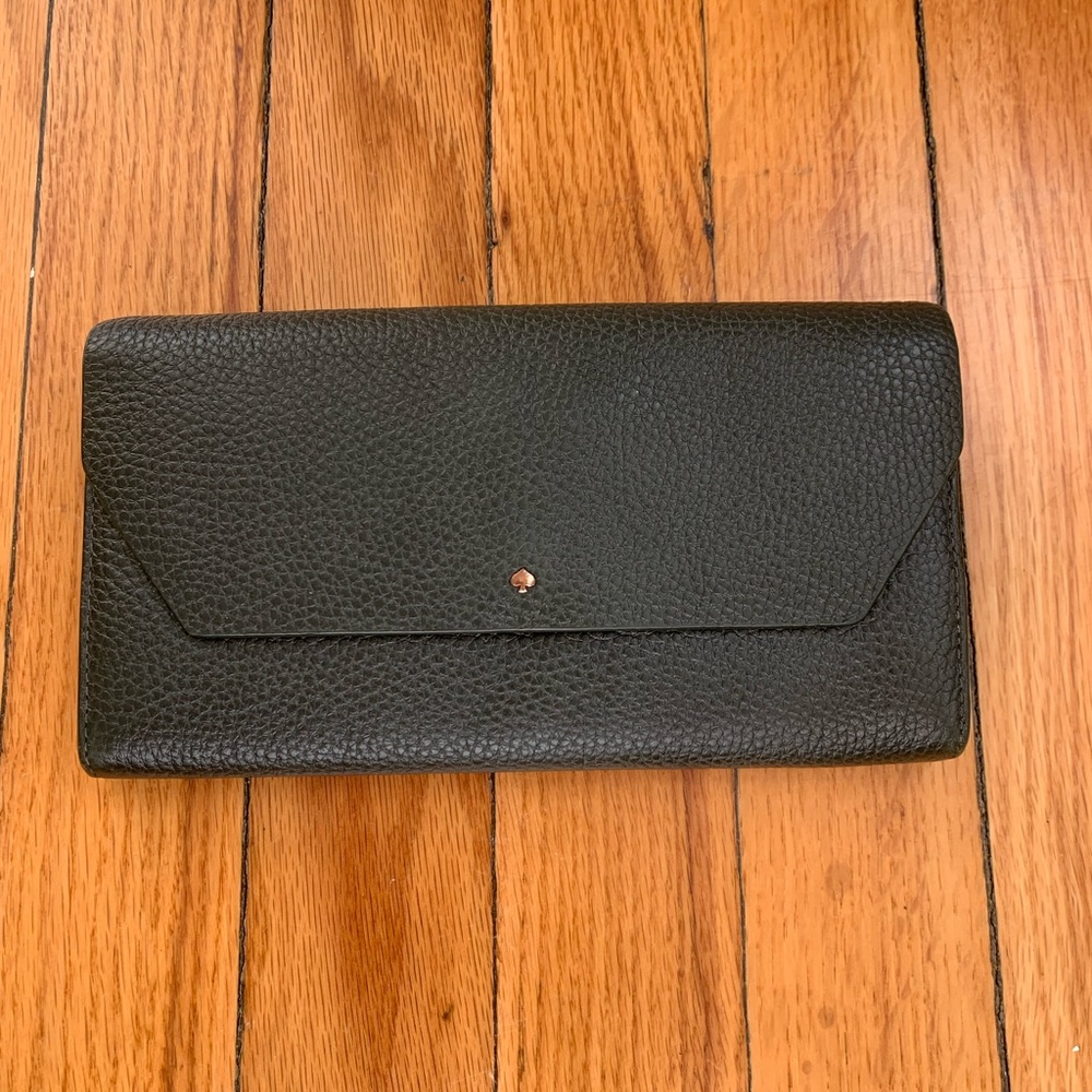 Kate Spade Olive Textured Leather Wallet
